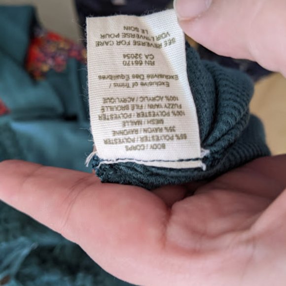 Free People Teal Blue Long Sleeve Blouse Size S - Picture 3 of 10